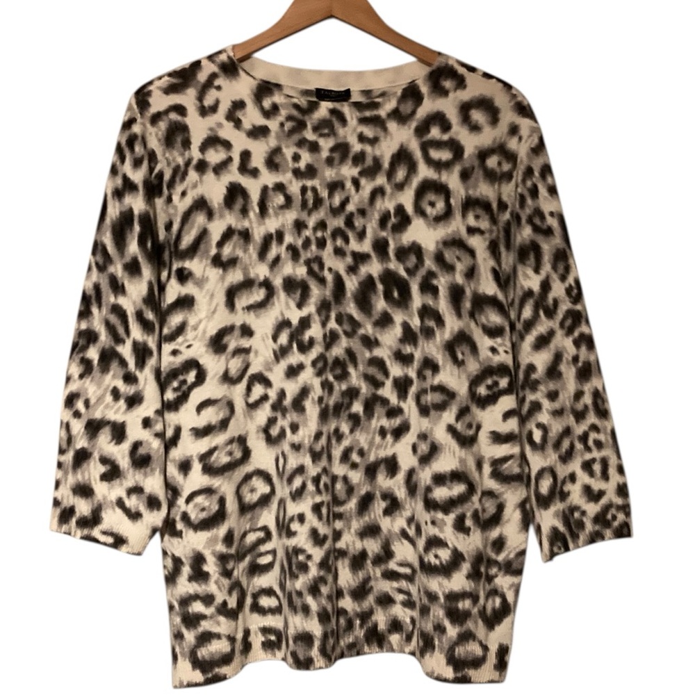 TALBOTS CASHMERE AUDREY SWEATER - LEOPARD NEW